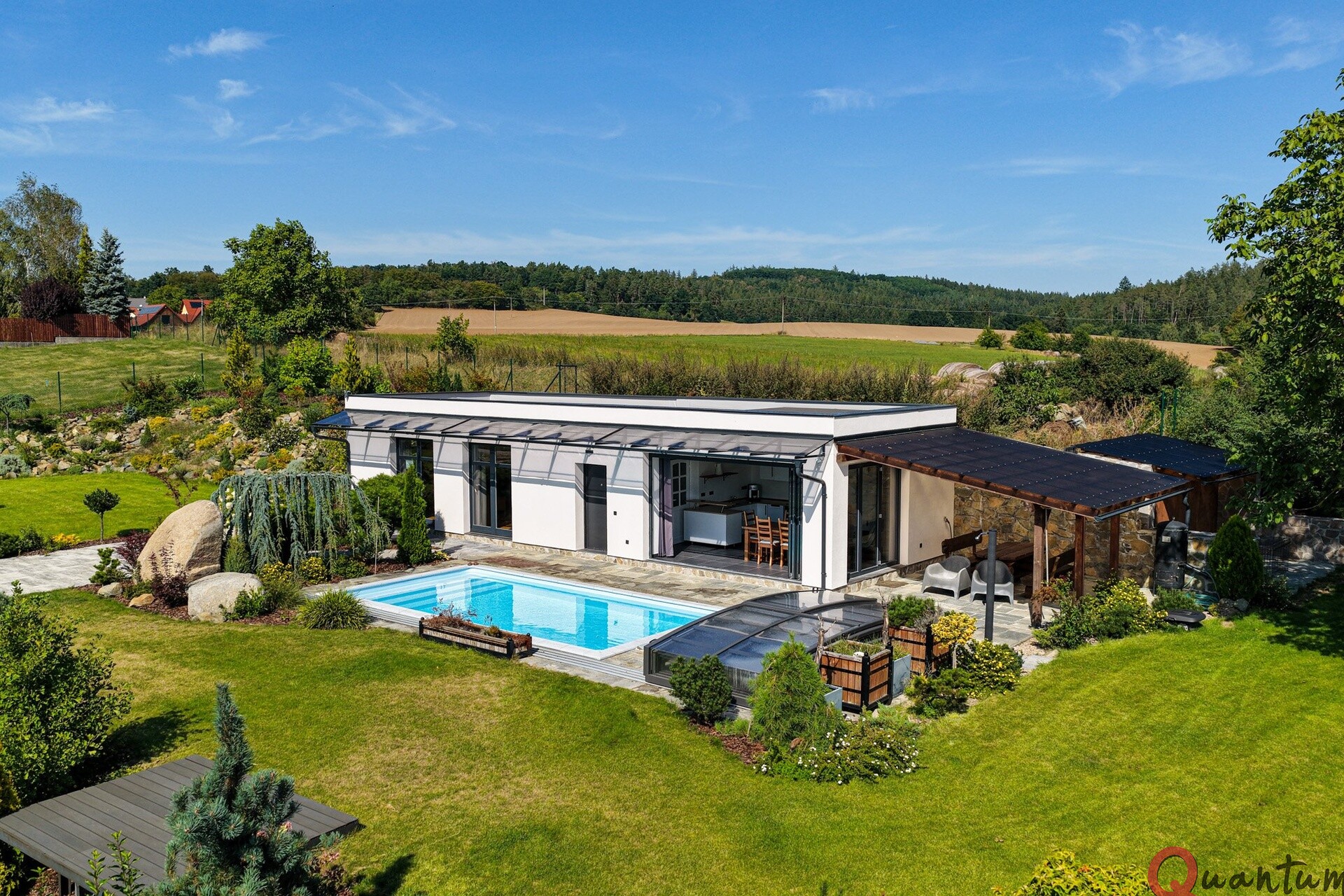 Prodej RD 2+kk, projekt a SP přístavby RD 5+kk, pozemek 2054 m², Hrusice